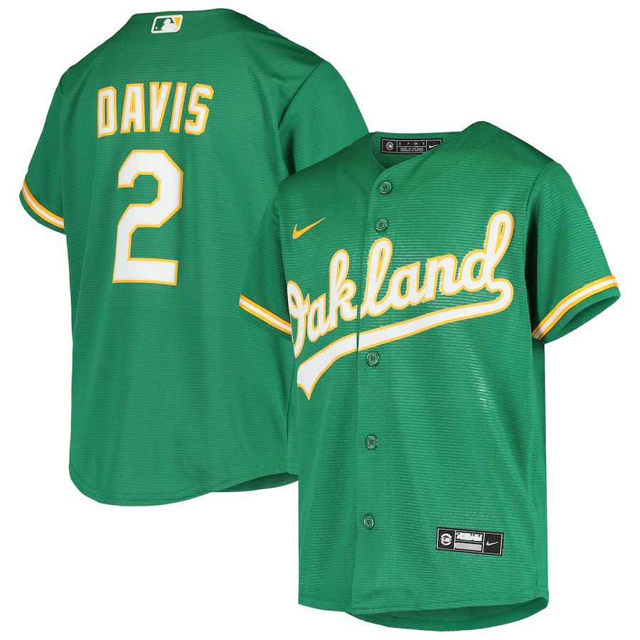 Cheap Youth Oakland Athletics 2 Khris Davis Nike Green Alternate Replica MLB Jerseys